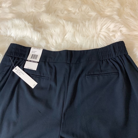 Zac & Rachel Navy Pants Women Size 18 Short Stretch Waist  Straight Leg NWT - Picture 3 of 10